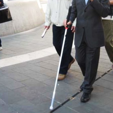 VISIONU Alluminio Bastone Bianco Pieghevole per Non Vedenti 5 Sezioni e Punta Roller (120 cm (47.2 Pollici) - Blu Impugnatura